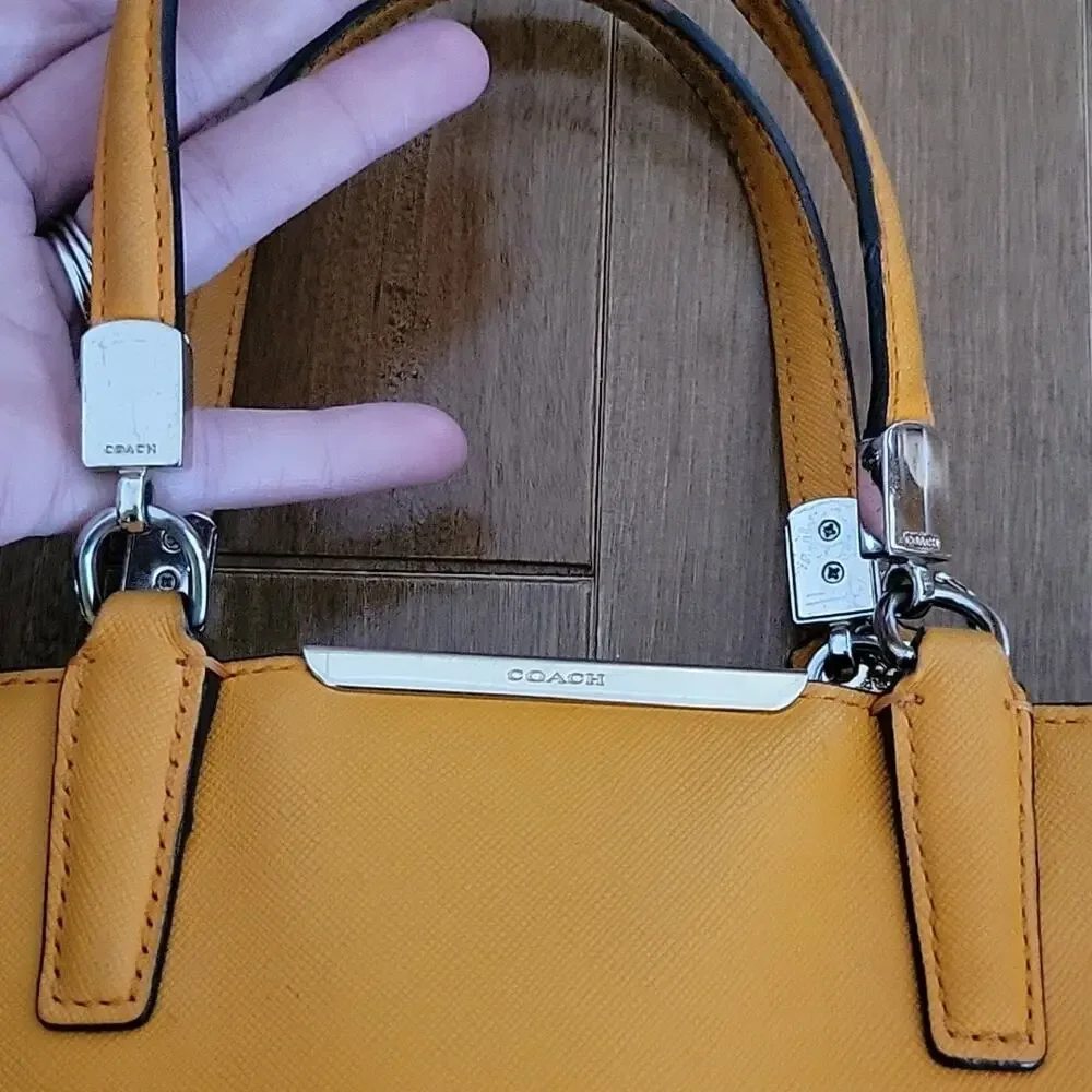Coach Madison Saffiano Leather Mini North‎ South Tote (F29001) Mandarin Orange